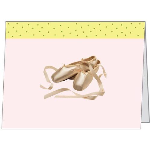 Lot De 10 Cartes A Plier Invitation Anniversaire Fete Voeux Correspondance Faire Part Pour Danseuse Imprime Chausson Pointe Danse Classique 13 4cm X 10 4cm 10 Enveloppes Blanches Rakuten