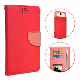 Nokia Lumia 530 Etui Housse Folio Fushia Façon Cuir Texturé Avec Porte Cartes Et Surpiqûres Apparentes By Ph26®