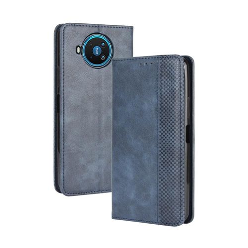 Étui Pour Nokia 8.3 Fermeture Magnétique Portefeuille Cuir Pu - Bleu