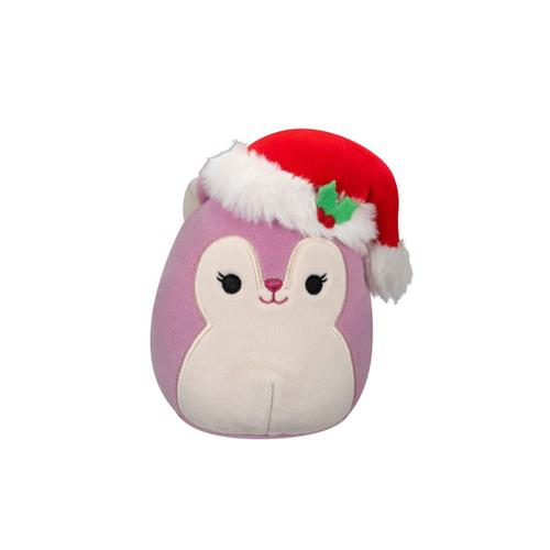 Squishmallows - Peluche Allina The Plum Squirrel With Santa Hat 12 Cm