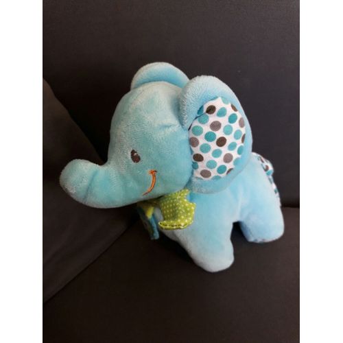 Doudou Elephant Bleu Pois Nicotoy 