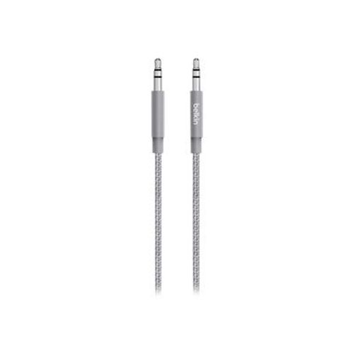 Belkin MIXIT Metallic Aux Cable - Câble audio - mini-phone stereo 3.5 mm mâle pour mini-phone stereo 3.5 mm mâle - 1.2 m - gris