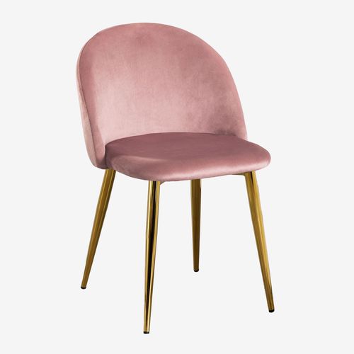 Lot 4 Chaises En Velours Kana Doré