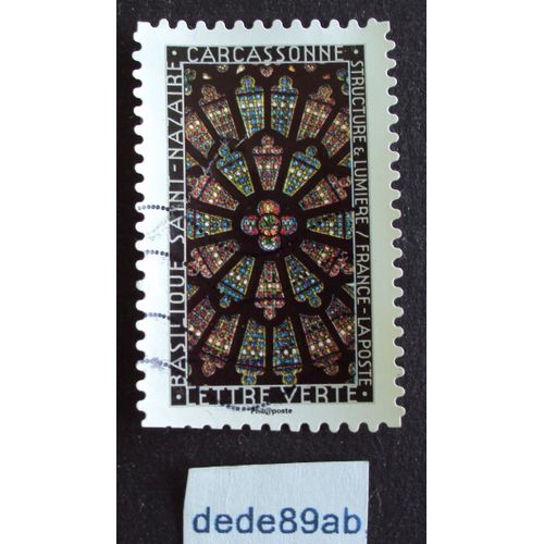 France.. Série Vitraux Structure & Lumière . Vitrail De La Basilique Saint-Nazaire Carcassonne . Oblitéré Used Stamp .