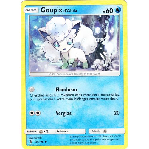 Pokémon - 21/145 - Goupix D'alola - Sl2 - Soleil Et Lune - Gardiens Ascendants - Commune