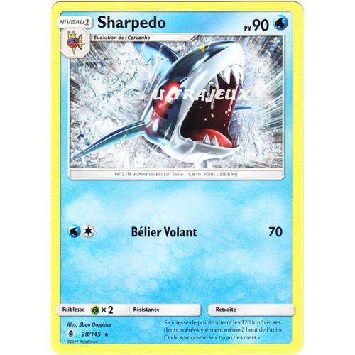 Pokémon - 28/145 - Sharpedo - Sl2 - Soleil Et Lune - Gardiens Ascendants - Rare