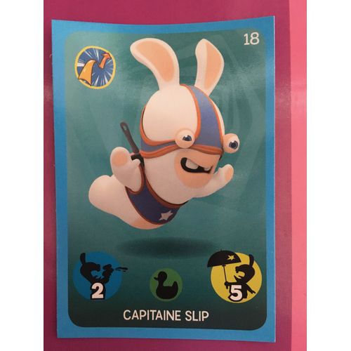 Carte À Jouer Lapins Crétins Carrefour Panini N°18 Capitaine Slip