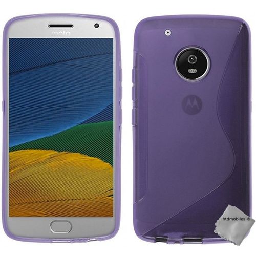 Housse Etui Coque Pochette Silicone Gel Fine Pour Motorola Moto G5 + Verre Trempe - Mauve