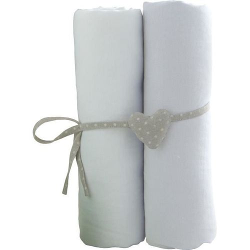 Babycalin 2 Draps Housse Bébé Blanc Blanc 70 X 140 Cm Jersey 130gr/M²