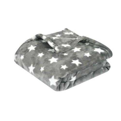 Doux Nid Couverture Microdoux Imprimée Etoiles - 100x150cm - Perle