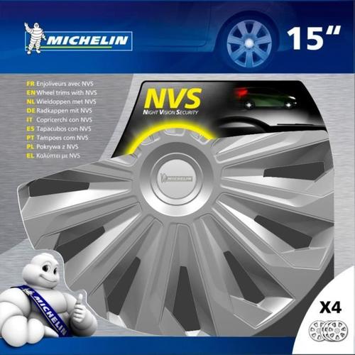 Michelin Boîte 4 Enjoliveurs 15' Nvs 04 Gris