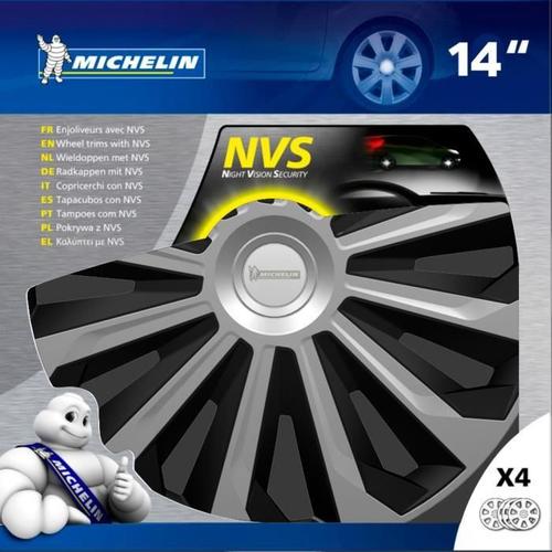 Michelin Boîte 4 Enjoliveurs 14' Nvs 04 Bicolore