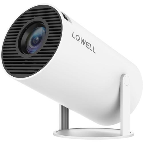 LQWELL® Mini Projecteur, Prend en Charge WiFi 6, BT5.0 avec SystÈMe D'exploitation Android 11.0, Correction Automatique du TrapÈZe, 180 DegrÉS, 130 Pouces pour TÉLÉPhone/PC/Lap/PS5/Stick, HDMI