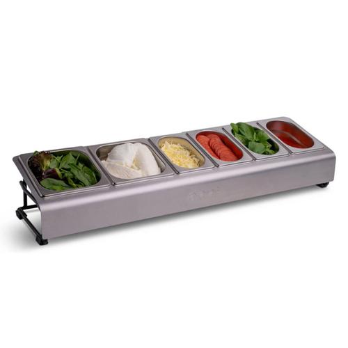 Saladette de préparation pour pizza inox (6 bacs)