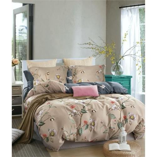 Housse De Couette 240x220cm+2 Taies D'oreillers 65x65cm+5cm Parure De Lit 100% Coton Percale 80 Fils Finition Bouton Mf-06