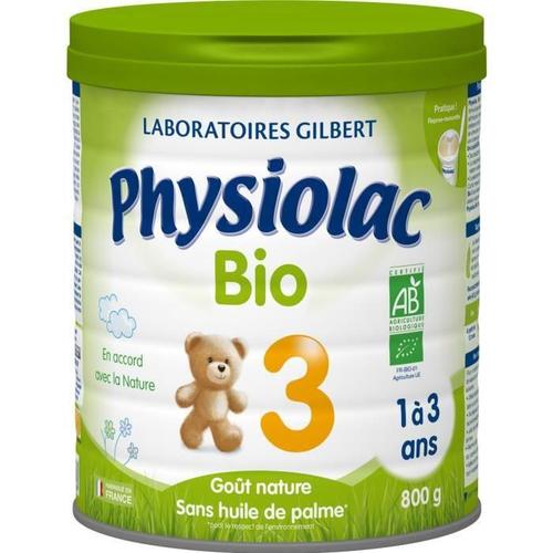 Physiolac Lait En Poudre Bio 3 Croissance - Boîte 800 Gr