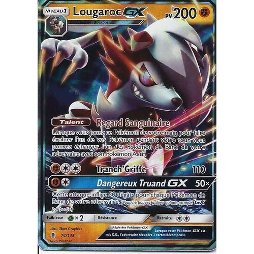 Pokémon - 74/145 - Lougaroc Gx (Forme Nocturne) - Sl2 - Soleil Et Lune - Gardiens Ascendants - Gx