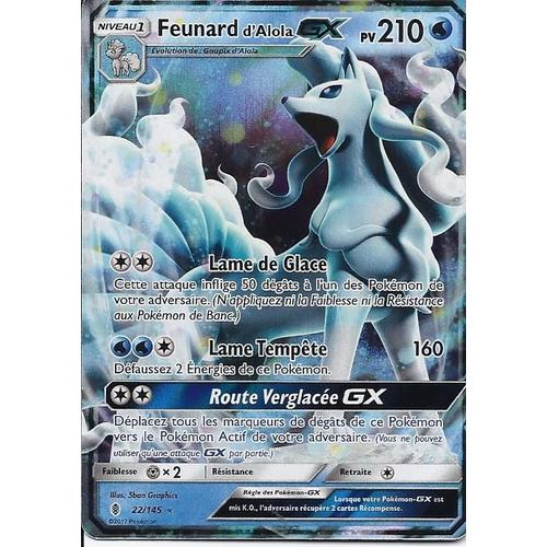 Pokémon - 22/145 - Feunard D'alola Gx - Sl2 - Soleil Et Lune - Gardiens Ascendants - Gx