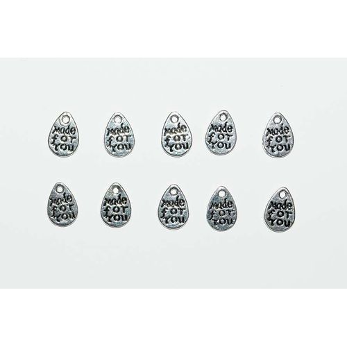 10 Breloques Charms Pendants En Métal Argenté : Made For You
