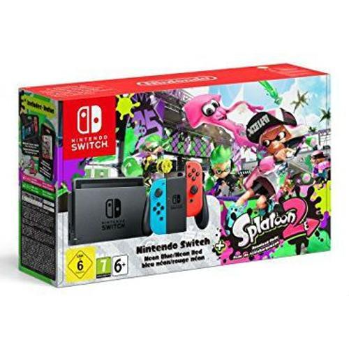 Nintendo Switch Avec Joy-Con Bleu Et Rouge + Splatoon 2