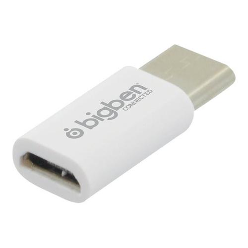 Bigben - Adaptateur USB - 24 pin USB-C (M) pour Micro-USB de type B (F) - USB 3.1 - blanc