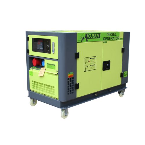 Varan Motors - 92693 Générateur / Groupe électrogène Diesel insonorisé 10kVa 400V 230V 12V, Refroidissement à EAU