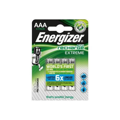 Energizer Recharge Extreme - Batterie 4 x AAA - NiMH - (rechargeables) - 800 mAh