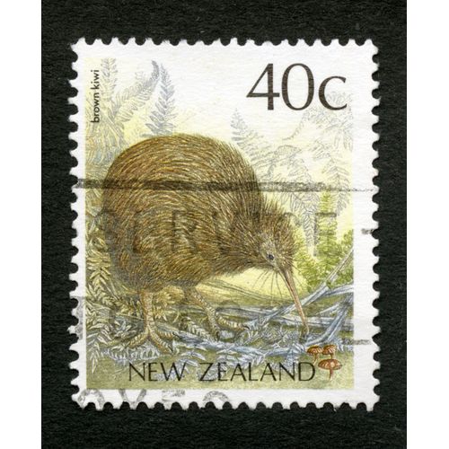 Timbre Oblitéré New Zealand, Brown Kiwi, 40 C