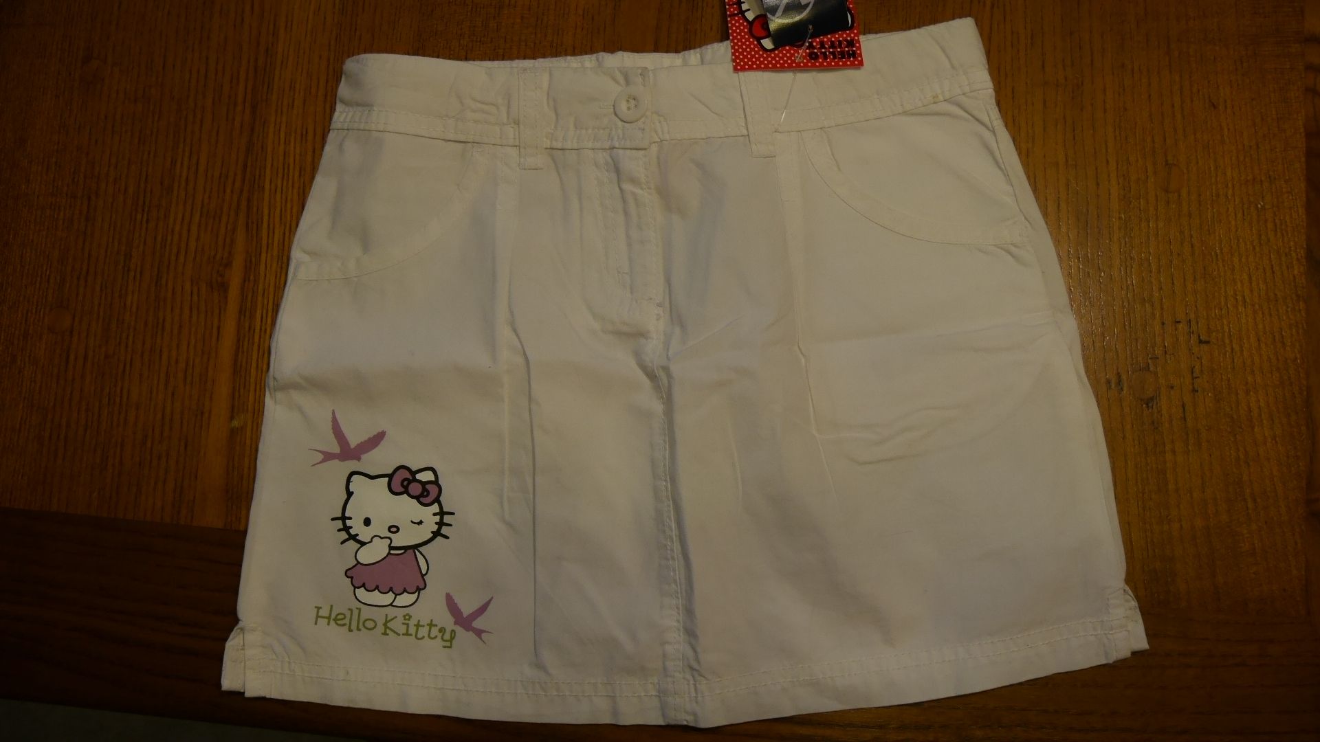 Jupe  Hello Kitty Droite Taille 10 Ans Blanche Neuve