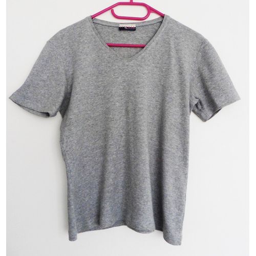 T-Shirt Gris Chiné. Tissaia. Coton. Taille 46 / 48