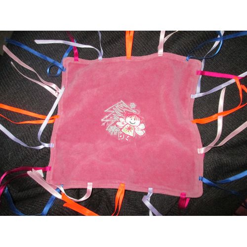 Doudou Plat Fee  Montagne Violet Rose 