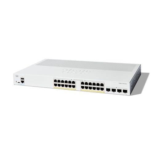 Cisco Catalyst 1300-24P-4G - Commutateur - C3 - Géré - 24 x 10/100/1000 (PoE+) + 4 x 10 Gigabit SFP+ - Montable sur rack - PoE+ (195 W)