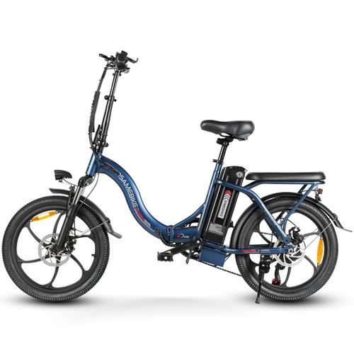 Vélo Électrique -Samebike Cy20 - Urbain - 350w -12ah- Shimano 7 Vitesses - Pliable- Pour Hommes/Femmes- Bleu Marine