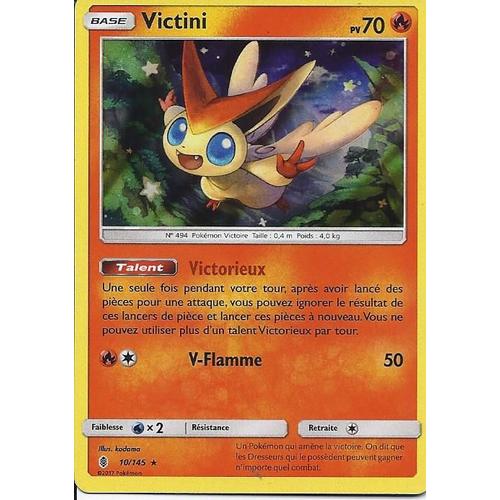 Pokémon - 10/145 - Victini - Sl2 - Soleil Et Lune - Gardiens Ascendants - Holo Rare
