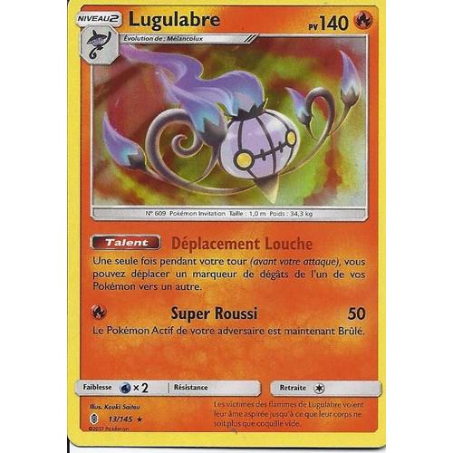 Pokémon - 13/145 - Lugulabre - Sl2 - Soleil Et Lune - Gardiens Ascendants - Holo Rare