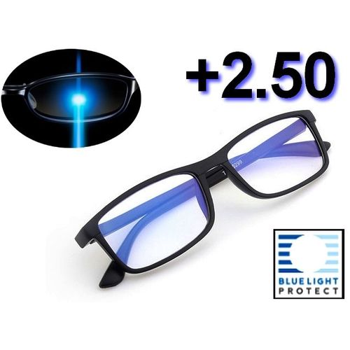 Lunettes De Lecture Grossissement + 2.50 - Protection Uv400 & Écran Anti - Lumière Bleue Anti-Fatigue Repos Loupe Mixte Homme Femme
