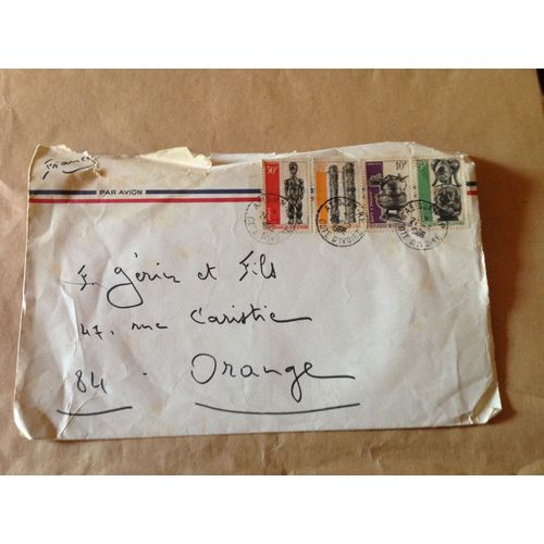 Enveloppe Timbrée Oblitérée.Côte D Ivoire