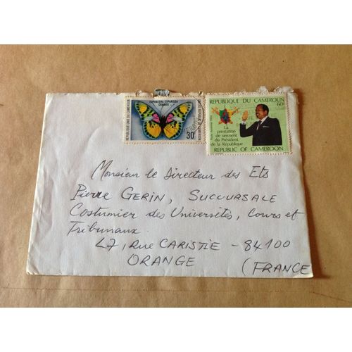 Enveloppe Timbrée Oblitérée.Cameroun