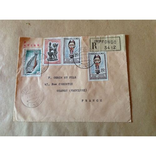Enveloppe Timbrée Oblitérée.Congo