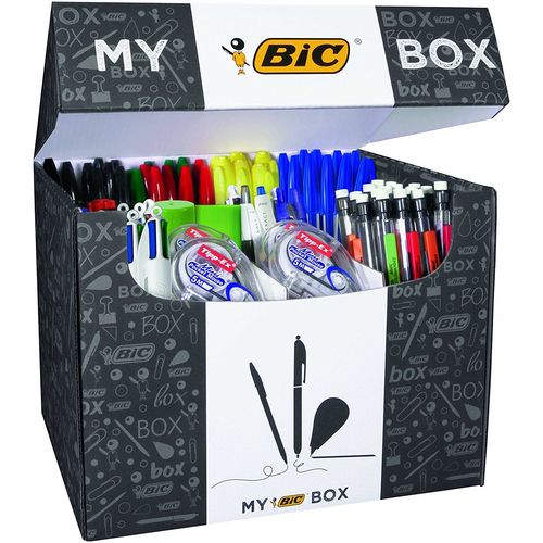Bic Boite - 124 Produits: 54 X Stylos-Bille Cristal, 14 X Stylos-Bille 4 Colours, 2