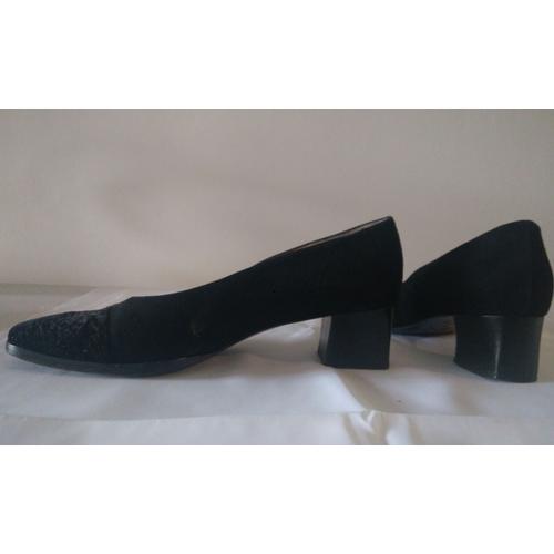 Chaussures / Escarpins Noirs, Manfield Ptre. 38. Int./Ext. Cuir /Daim. Fabriqués En Italie