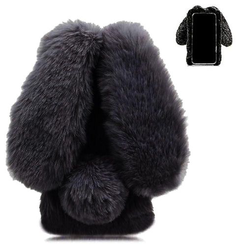 Étui Pour Nokia 9 Pureview Belle Plushrabbit Plushcase Rabbit Furprotection Automne Et Hiver - Noir