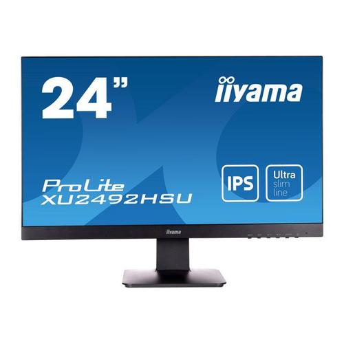 iiyama ProLite XU2492HSU-B1 - Écran LED - 23.8" - 1920 x 1080 Full HD (1080p) - IPS - 250 cd/m² - 1000:1 - 4 ms - HDMI, DisplayPort - haut-parleurs - noir