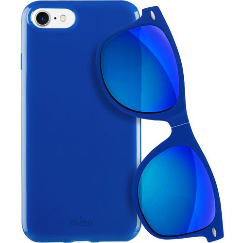 Coque Semi-Rigide Bleue Avec Lunettes De Soleil Pour Iphone 7