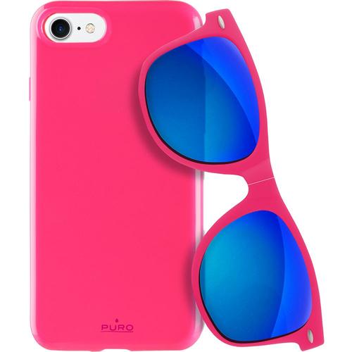 Coque Semi-Rigide Rose Avec Lunettes De Soleil Pour Iphone 7