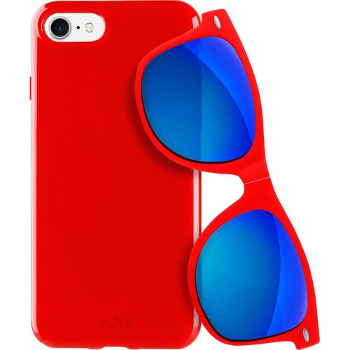 Coque Semi-Rigide Rouge Avec Lunettes De Soleil Pour Iphone 7