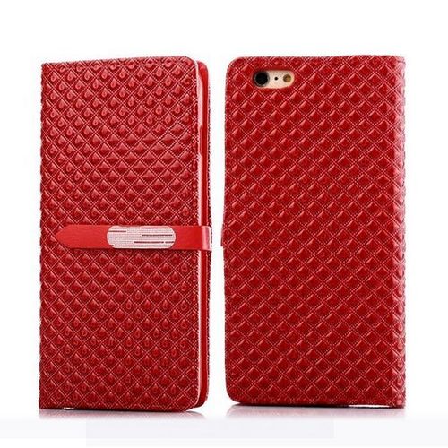 Etui A Rabat Folio Porte Carte Iphone 6 6s (4"7) Design Rouge Red Luxury 893_4