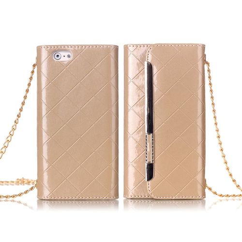 Étui A Rabat Folio Porte Carte Iphone 6 6s (4"7) Bag Leather Or Gold 944_2
