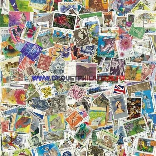 Australie 500 Timbres Differents Obliteres
