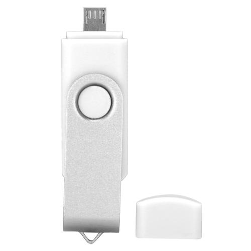 Clé USB 2 en 1 OTG U Disk Memory Stick Micro USB Stockage de données Blanc CW100408GB